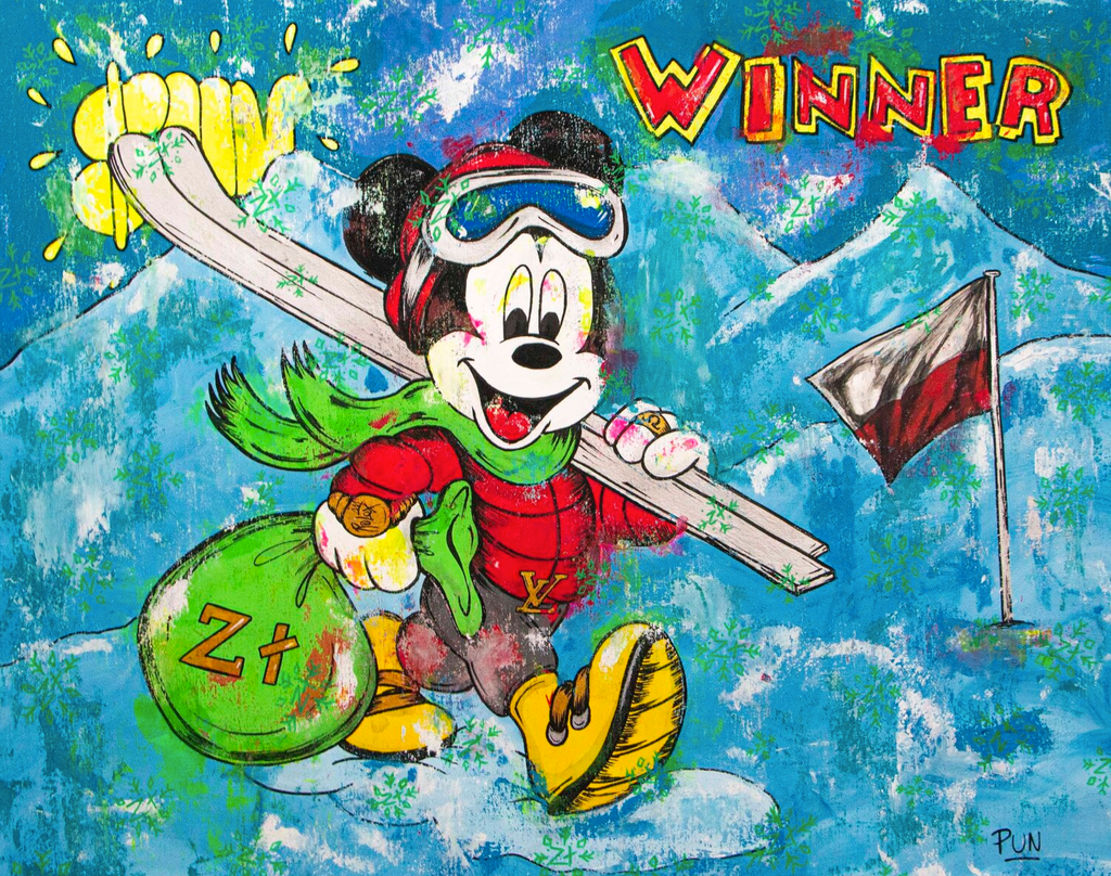 Poland Skii Winter Sports feat Mickey Mouse the Winner