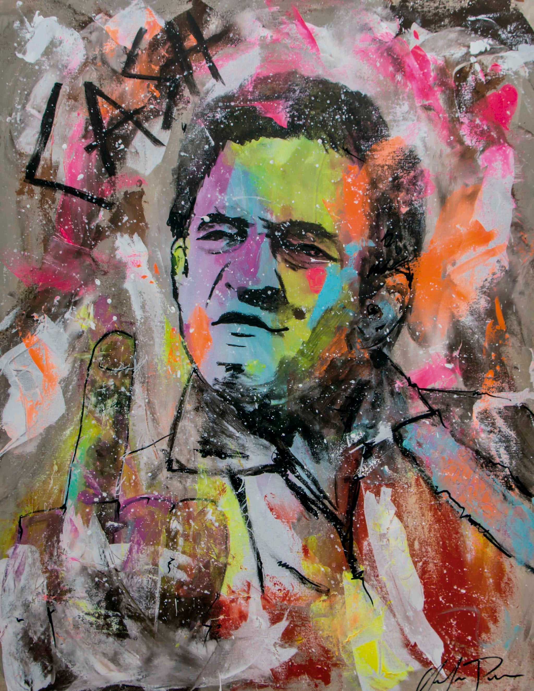 Johnny Cash Pop Art Painting