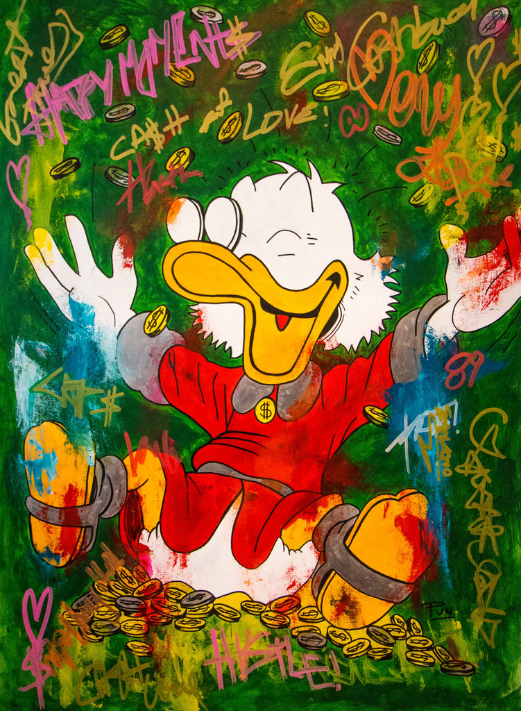 Mc Duck - Happiness - 150x110cm by Carlos Pun